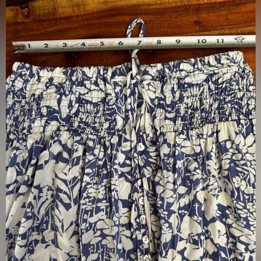 Cynthia Rowley white and Blue Tiered Maxi Skirt NWT sz M - Picture 11 of 15